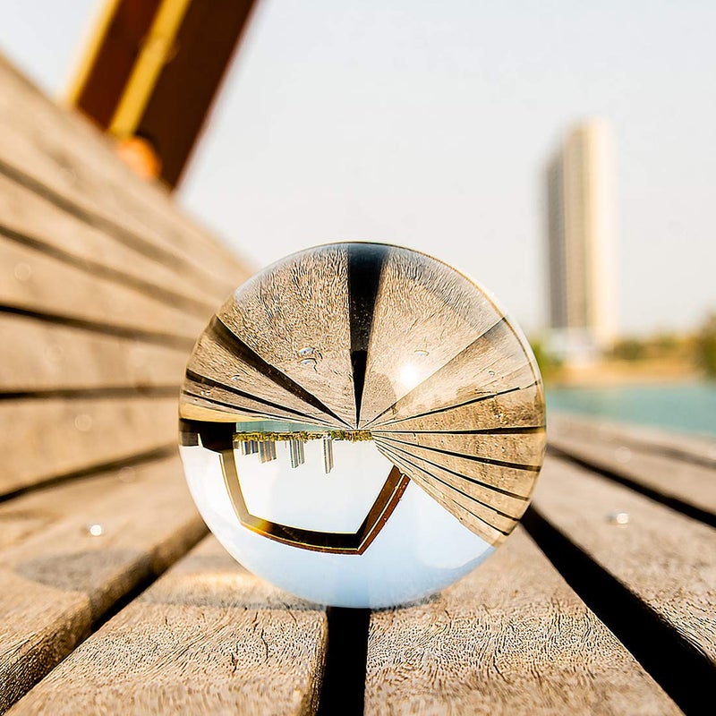 LONGWIN 120mm (4.7 inch) Large Crystal Divination Ball Decorative Glass Balls Photography Props Free Wooden Stand - Image 4